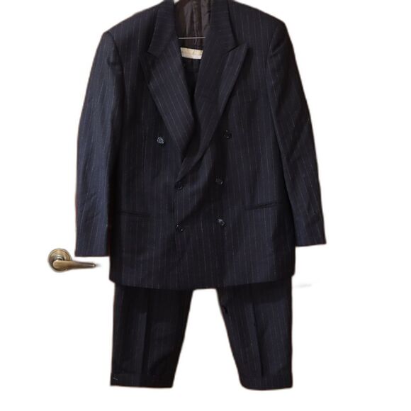 Cerruti 1881 Gray Pinstripe Suit NEEDS REPAIRED 50R - Picture 1 of 16
